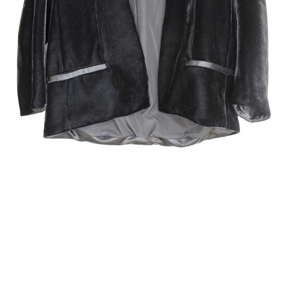 Zara Black Velvet Open Blazer Small Preowned - Picture 4 of 5